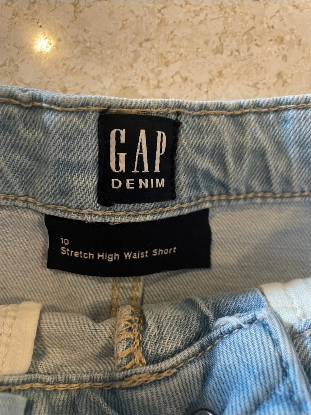 GAP Light Blue Embroidered Denim Shorts